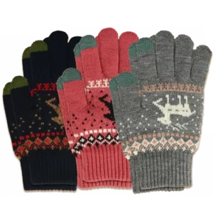 gants en maille Noël 3ass taille m de la marque NOEL EN FOLIE. Réf. NEDQ2002-M.